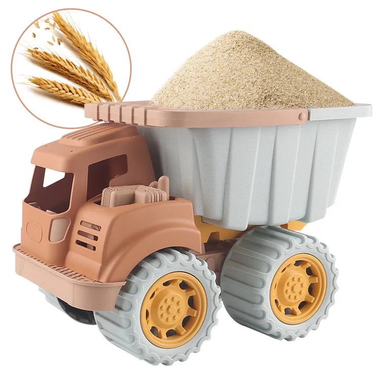 Factory Directly Wholesale  Recycled straw material for beach toys Large ATV dump truck dump truck removable basket toys