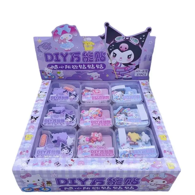 Yubon wholesale cartoon anime sticker creative DIY kuromi melody cinnamon paste girls gifts school 3d sticker stationery toys
