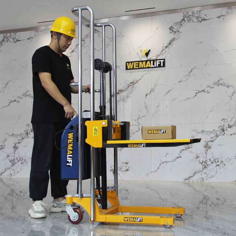BDDJS manual stacker 400kg hand manual pallet operated stacker hydraulic lift