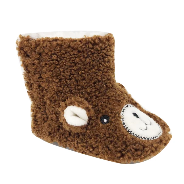 
China supplier bear animal boots for kids ankle sneakers faux fur snow boots with inner fur 