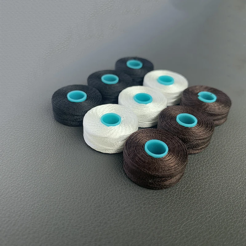 Household Machine High Strength #40 Tex70 210D/3 100% Polyester No Bonded Borderless L Style Pre Wound Sewing Thread Bobbins