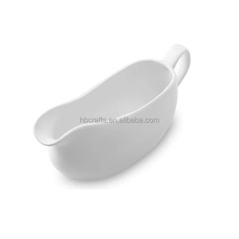 Large 17 Oz Gravy Boat With Handle  White