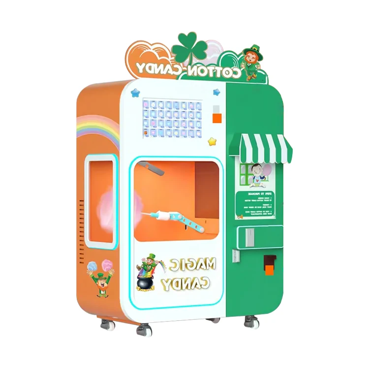 Fully automatic marshmallow vending machine accessories manufacturer cotton candy sugar mini cotton robot