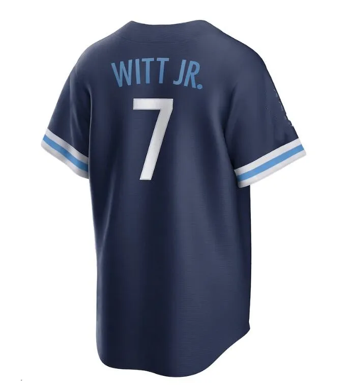 Вышитые бейсбольные майки Kansas City 6 Waters 7 Witt Jr. 9 Pasquantino 13 Perez 15 Merrifield 16 Bo Jackson 38 18