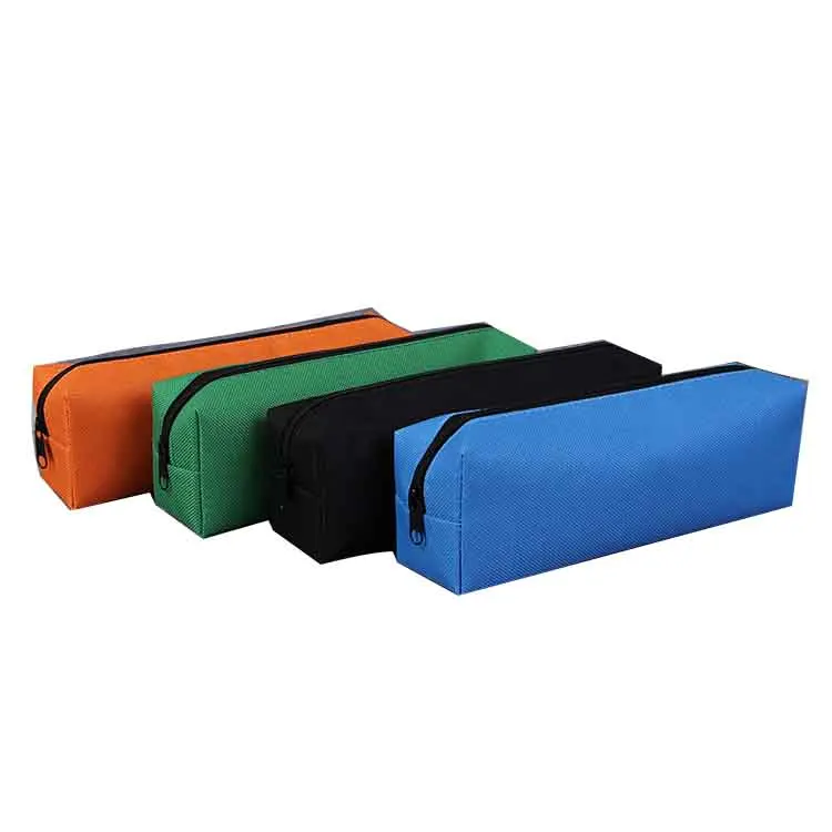 Индивидуальный однотонный хлопчатобумажный парусиновый пенал для канцелярских