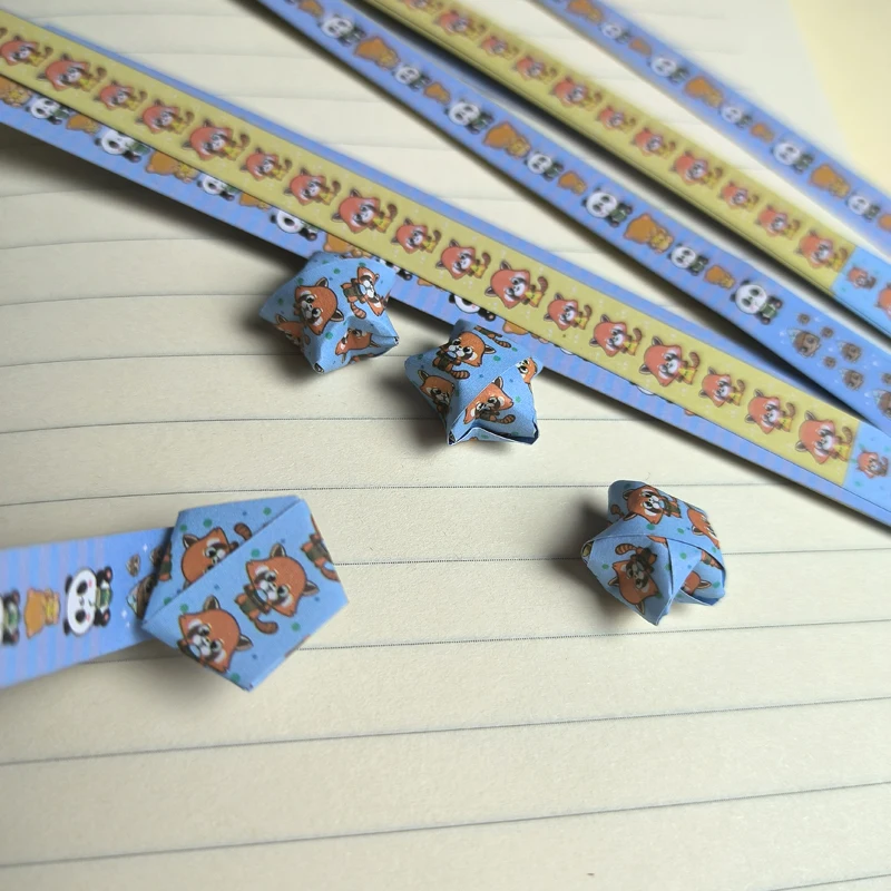 Glitter Wish Star Shinny Double Sided Custom Craft Colored Origami Lucky Star Paper Strips for DIY Decoration