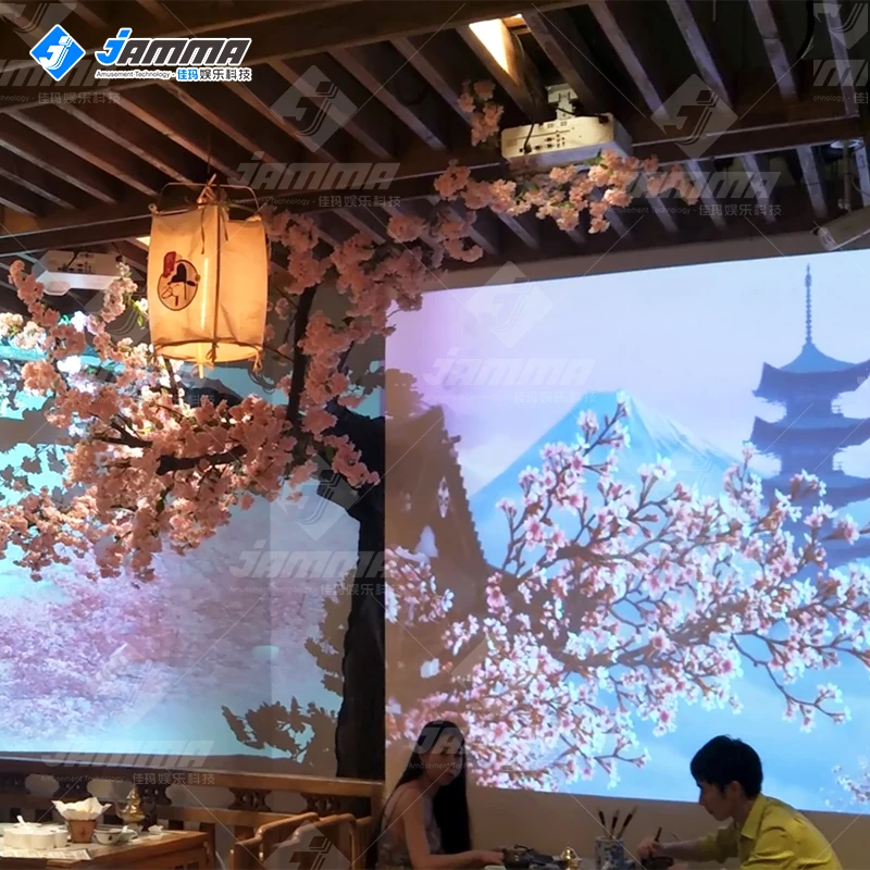 Full 360 Degree Immersive Spaces Interactive Projection restaurant Wall Floor interactive projector games