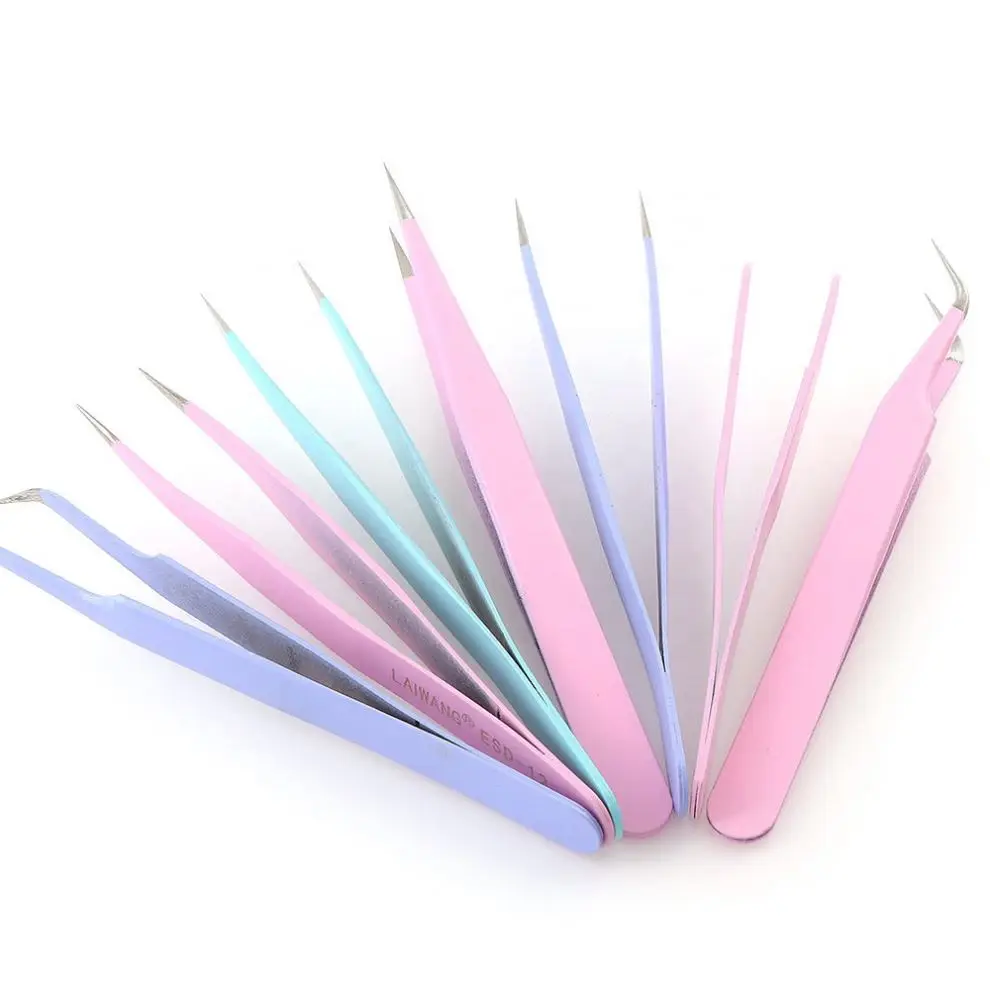 Tweezer Eyelash Lash And Gold Black Set Volume Extension Holder Private Label Eyebrow Rose Glue With Custom Logo Frog Tweezers