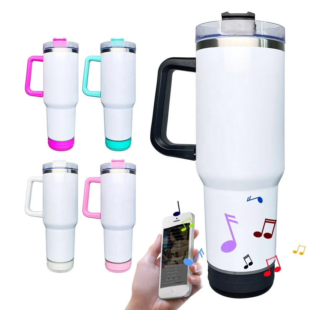 for girl gift sublimation speaker tumbler insulated vacuum popular Multi colors speaker 40oz tumblers