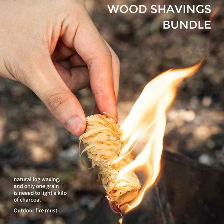 Fire Starter Individualized Wood Wool Firelighters Camping Wood Wool Vendor Quick-Fire Wood Silk Roll for bbq Survival Gear