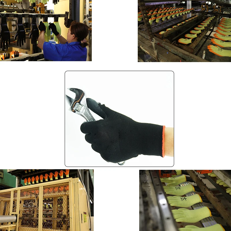 Wholesale Breathable Latex Crinkle Coated  Safety Working Gloves with Latex Palm for Gardening Digging and Planting