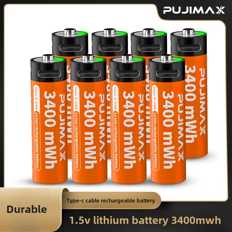 USB Rechargeable 1.5V No. 5 High Capacity Lithium Battery 3400mWh with NCM Anode Material Fingerprint Lock Toy 14500 Storage