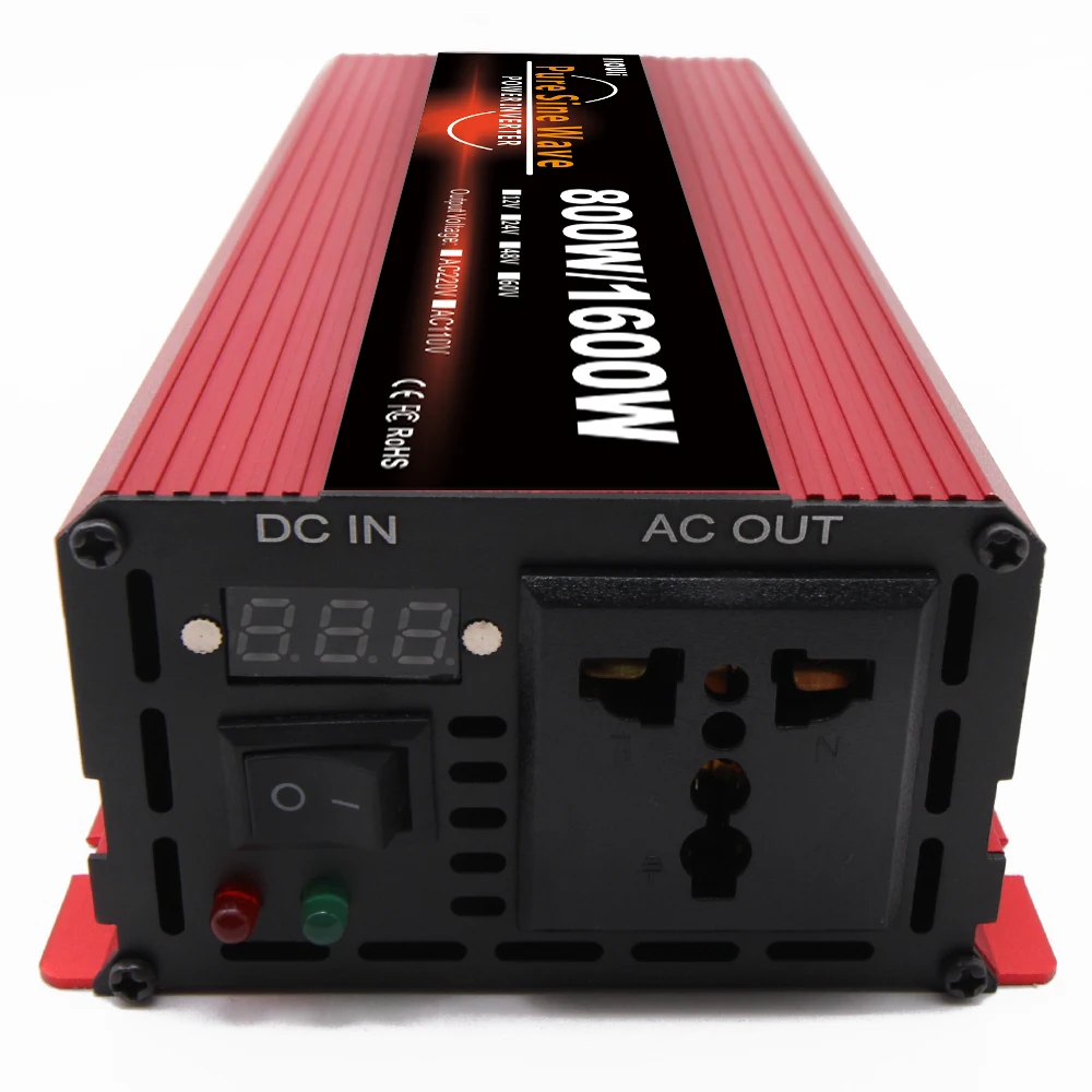 Инверторы и конвертеры HOULI от 12 В, 24 В до 220 В, 1600 Вт, домашний инвертор с немодулированным синусоидальным сигналом