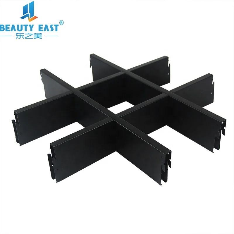 Modern Office/Mall Ceilings Designed Aluminum Open Cell Grid Ceiling Panels Waterproof & Soundproof  Architectural Decor