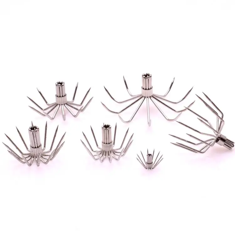 Manufacturer Spot Factory W8 pointed anchor hook squid treble pesquid jig fishing double hook with shaft