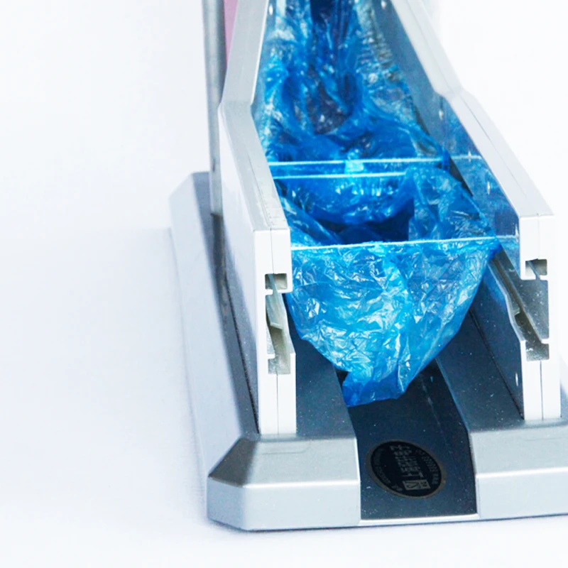 Automatic shoes cover dispenser machine with handle with 100 pieces pe shoes cover for factory