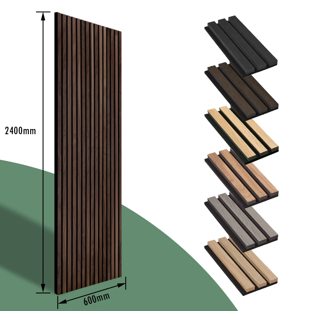 KASARO Customized 3d Wood Veneer Black Akupanel Flexible wood board Slat Soundproofing MDF Wave Acoustic Wall Felt Panels