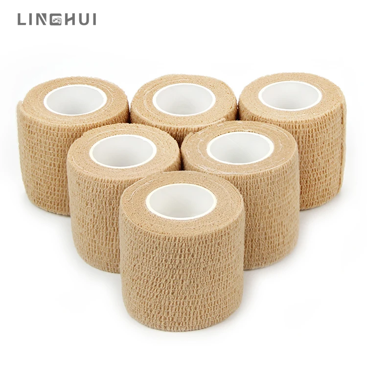 Linghui Bandage First Aid Elastic Cohesive Vet Wrap Medical Non-woven Self-adhesive Elastic Bandage