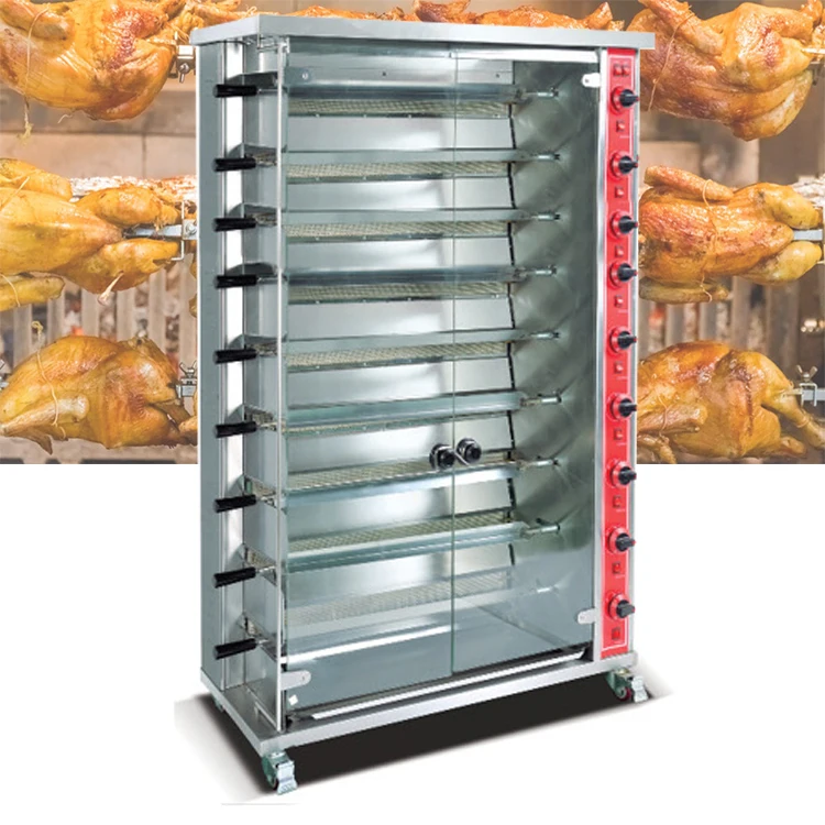 
Multilayer 3/6/9 roasting chicken rotisserie poulet machine rotisserie cooker on wheels  (1600196875035)