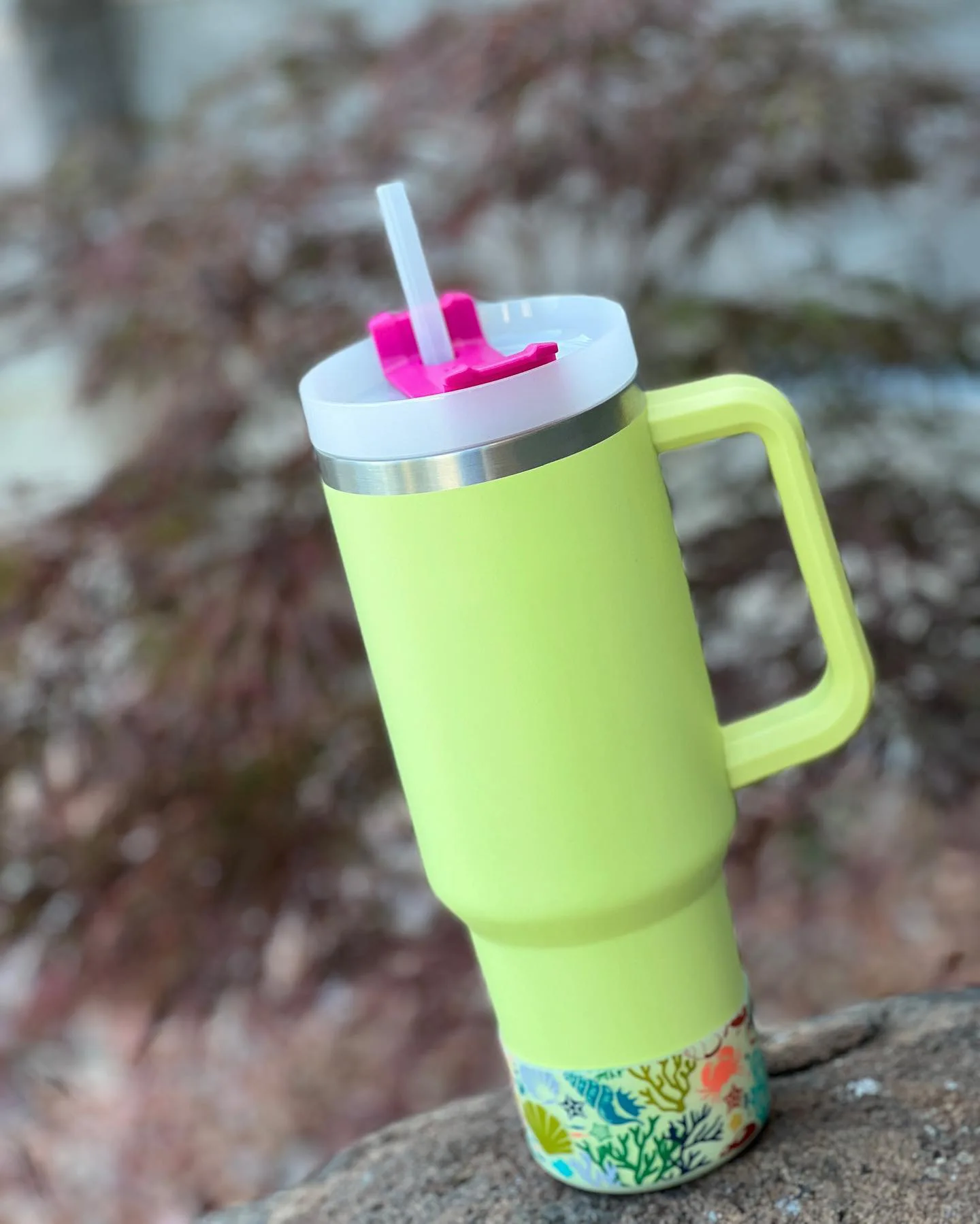 stainless steel 40oz stanlys tumbler with BPA free silicone bottom protective sleeve and dustproof strawcap customize Leopard