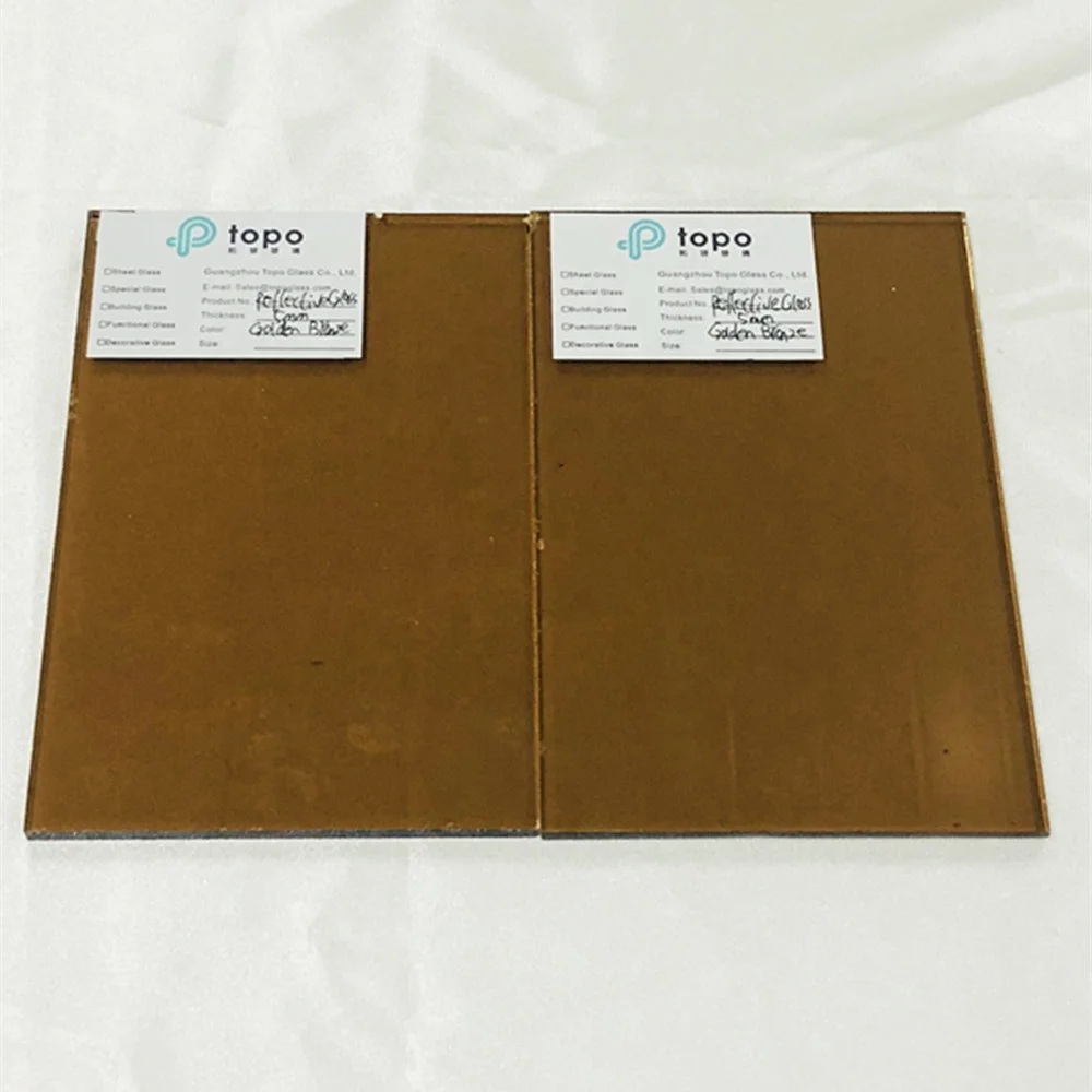 
5mm 6mm Hot Sale Dark Bronze / Golden Bronze Reflective Glass for Building (R-GB) 