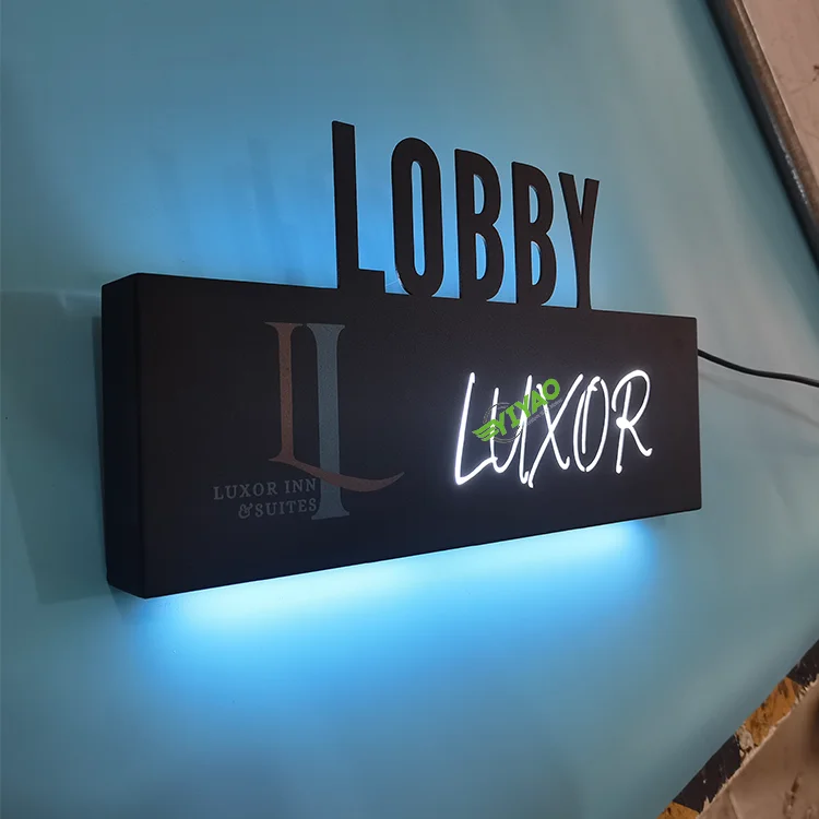 YIYAO из нержавеющей стали светодиодная светящаяся табличка с номером двери отеля