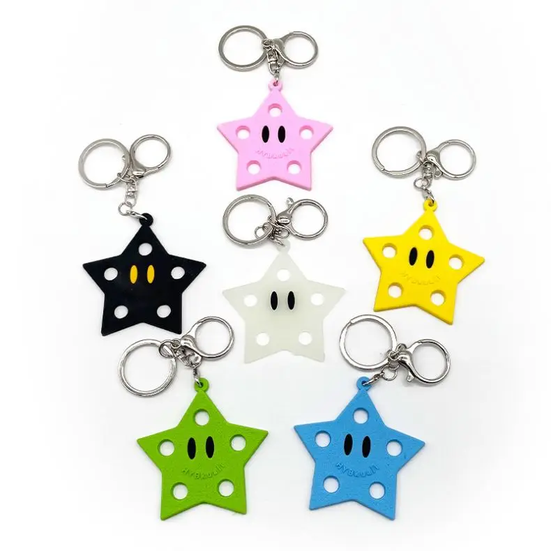 PVC Keychain EVA Key Chain Shoe Charms DIY Creative Soft  Shoe Decoration Installed On Key Ring Personality