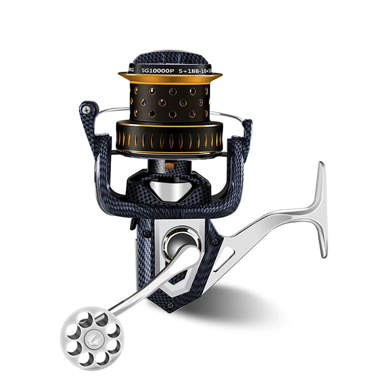 WEIHE New Sea Boat Fishing Spinning Reel 8000 - 12000 Coil Drag Max 15kg Saltwater Long Shot Reels Metal Fixed Spool Coils