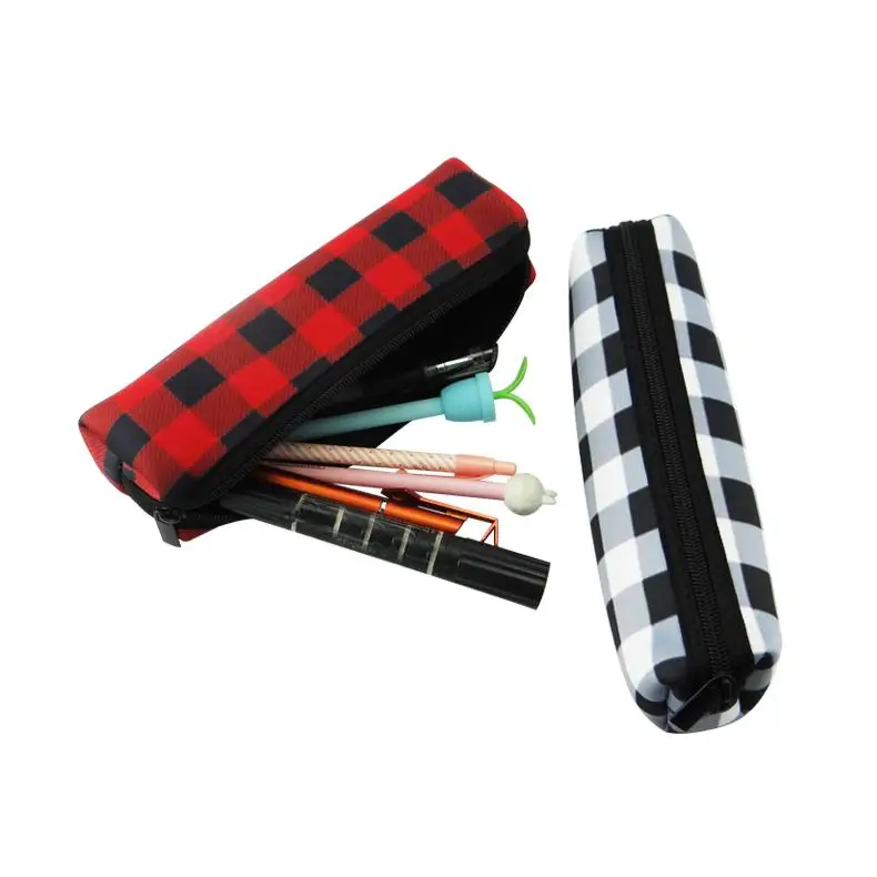 Wholesale Custom Logo Neoprene Pencil Bag Blank Sublimation Print Stationery Pouch Office School Kid Soft Writing Bag Case