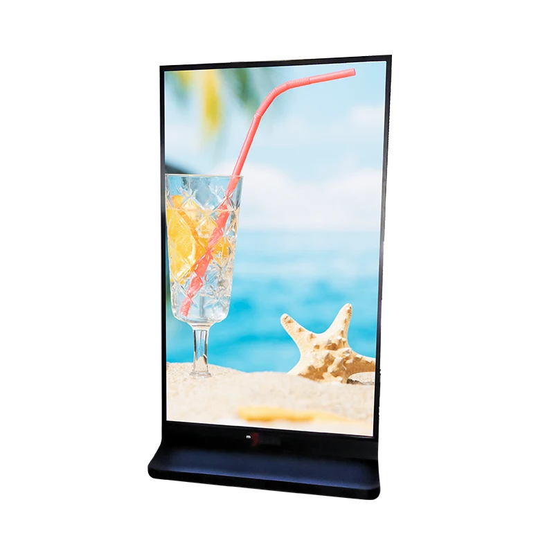 User OEM IP45 Waterproof Floor-standing LED Transparent Display Advertising Player For Outdoor Indoor
