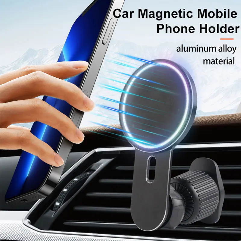 Universal aluminum alloy metal magnetic Type Mobile Air Vent mount Clip Stand Magnetic Holder Car Phone holder