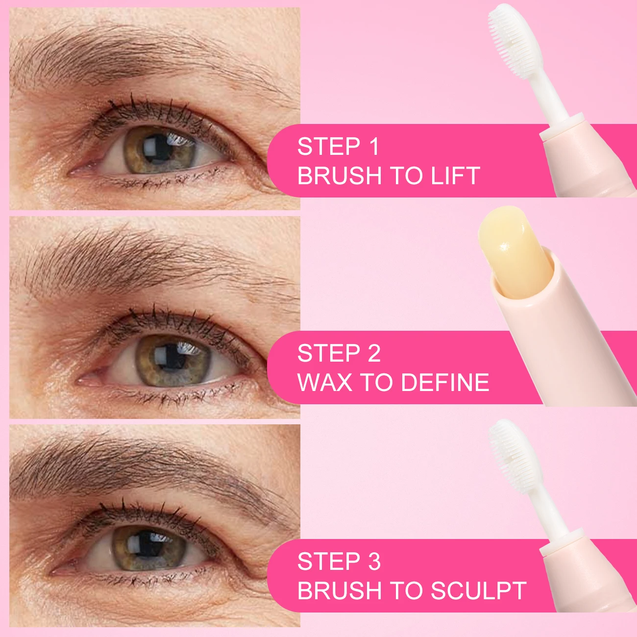 Cruelty-Free Double-Headed Matte Eyebrow Balm Wax Pencil Vegan Customizable Labeling Styling Makeup Create Your Brand Features