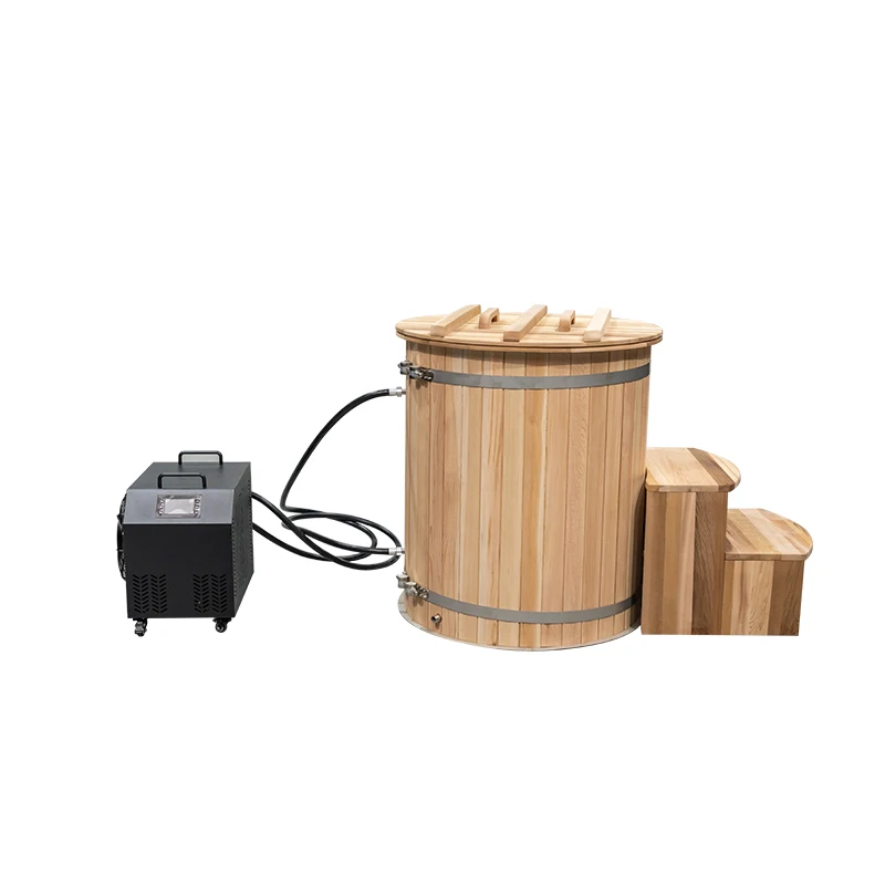 Smartmak Water Chiller Ice Bath Pools Barrel Home 1hp System Wooden Therapy Cold Plunge Ice Bath