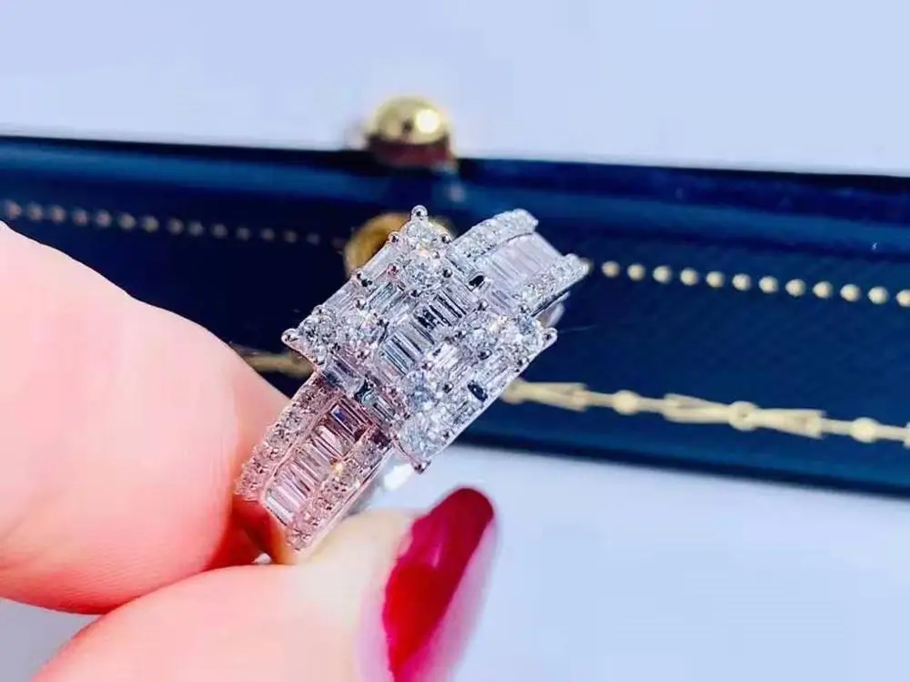 Wholesale wedding jewelry white 18k gold ring natural diamond engagement rings for women