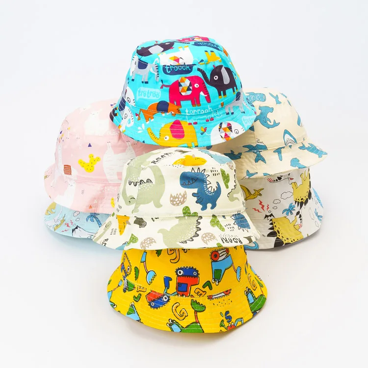 
 Летние уличные Детские Модные Симпатичные хлопковые Панамы с принтом рыбака  