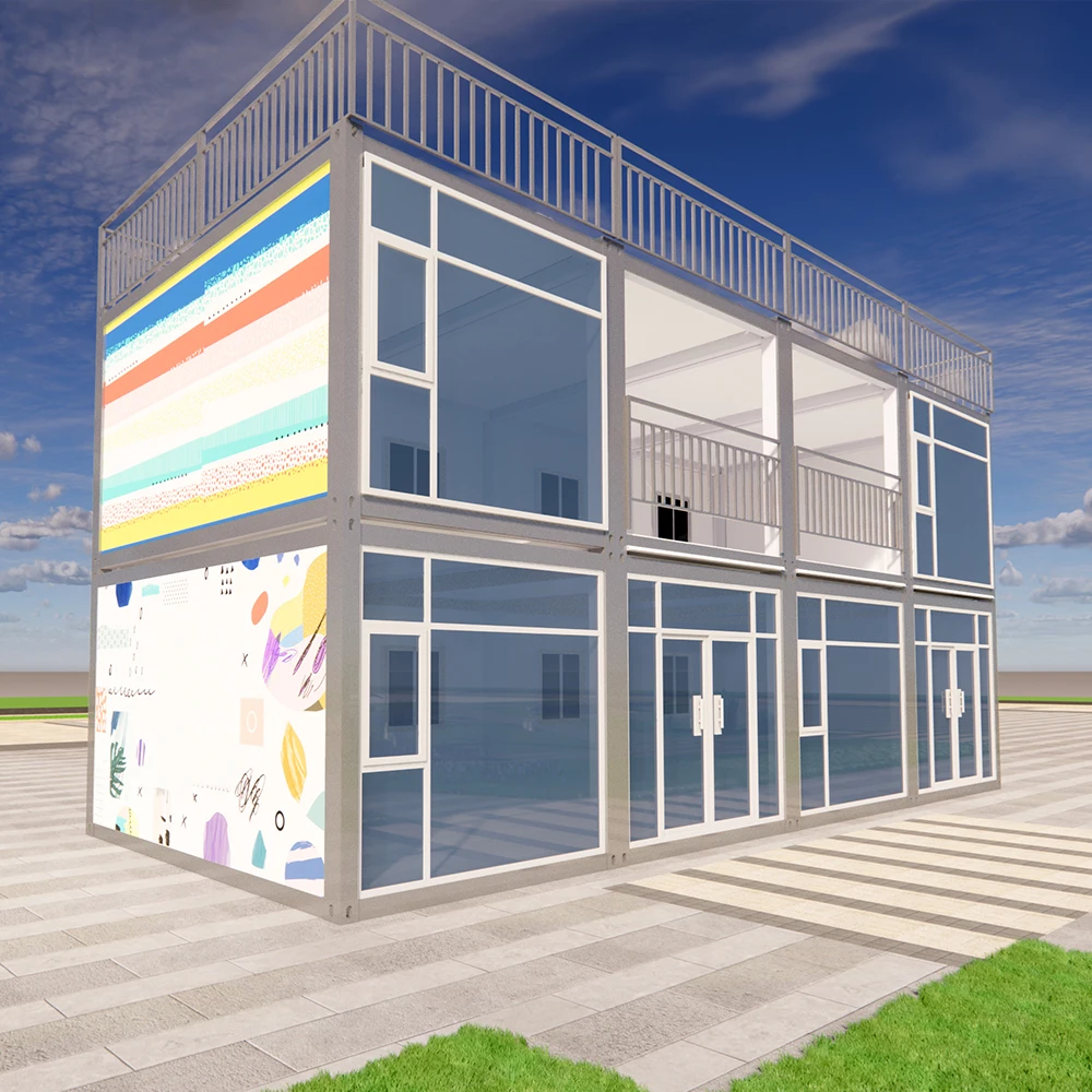 Casa Prefabricada Luxury Flat Pack 2/3/4 Bedroom Containers Prefabricated House With Solar And Plumbin