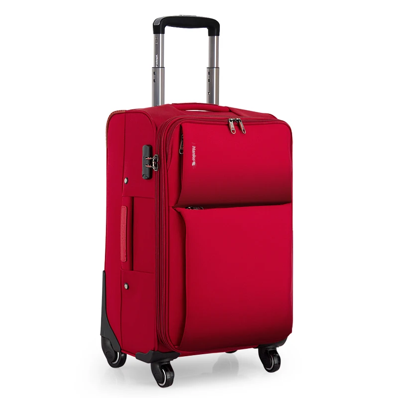 Hanke guangzhou hot selling good quality nylon fabric trolley luggage bags custom classic business trip luggage set suitcases
