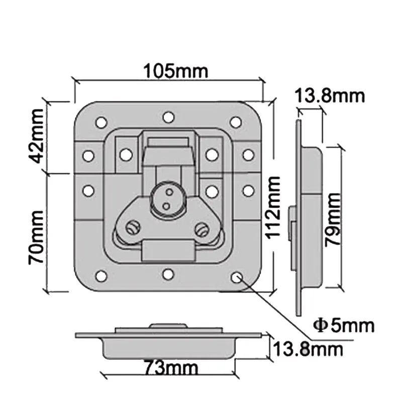 FAYSHING Chrome Plated Flight Case Latches Medium Butterfly Latches Butterfly Lock Flight Case Hardware