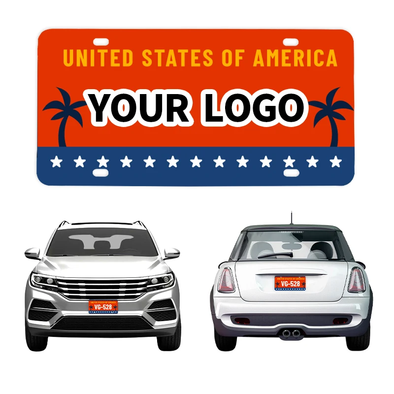 Factory Fast Production Car Tag White Blanks Sublimation Aluminum License Plates for DIY Printing