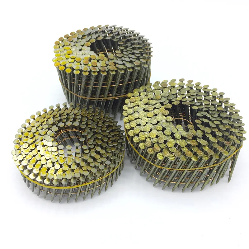 wholesale 2.1x 38mm paint coil nails checkered head metal roll nails for pallet
