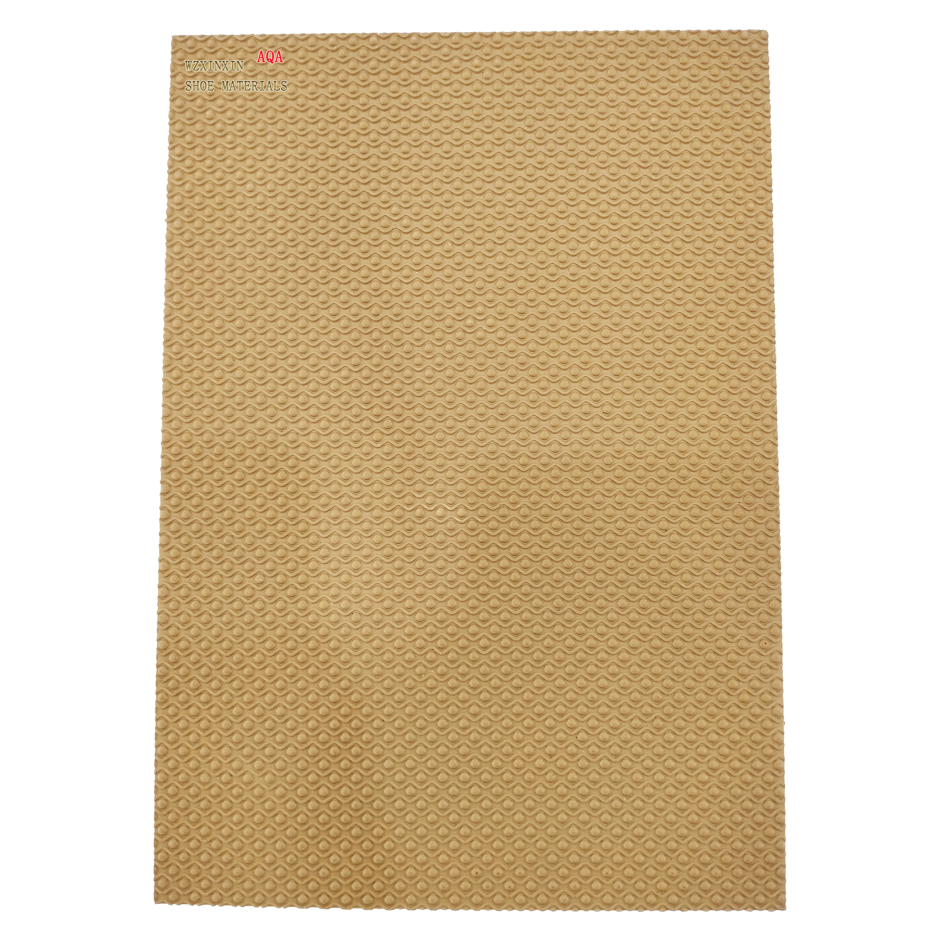 China factory wear resistant antislip wave with dots design rubber outsole sheet for sandals and slippers