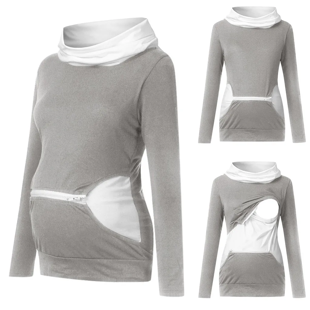  extra large size pregnant woman pull over hoodie with kangaroo pocket maternity mother nursing cotton