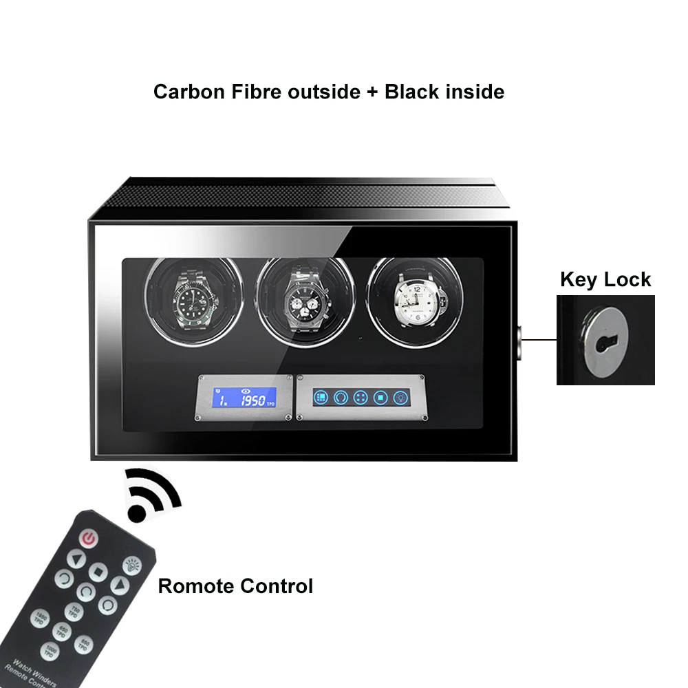 GC03-T21TB-L-A Mechanical Watch Case Holder Display High Class Motor Luxury Automatic Watch Winder with LED light