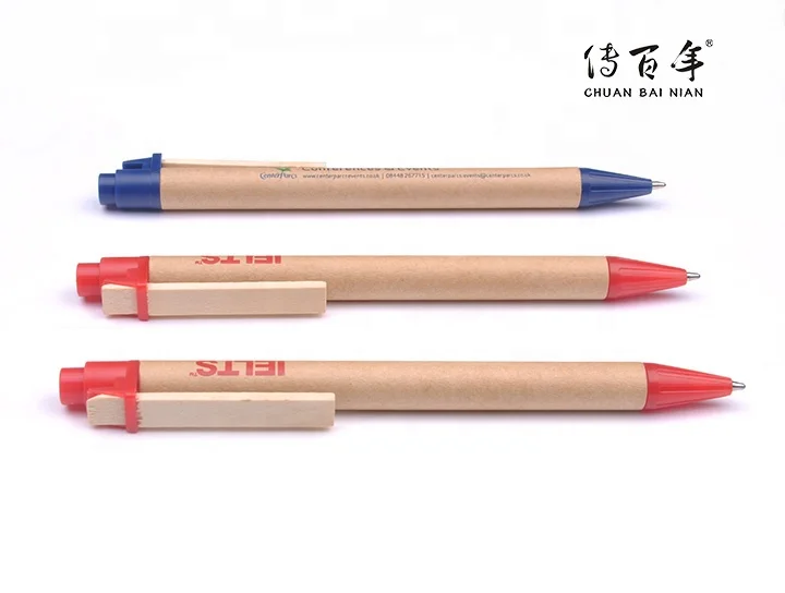 Hot selling eco friendly ball point pen with wooden clip