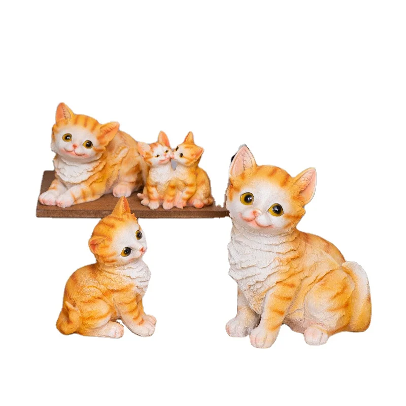 garden statues kitten ornaments poly resin cat collectable figurines