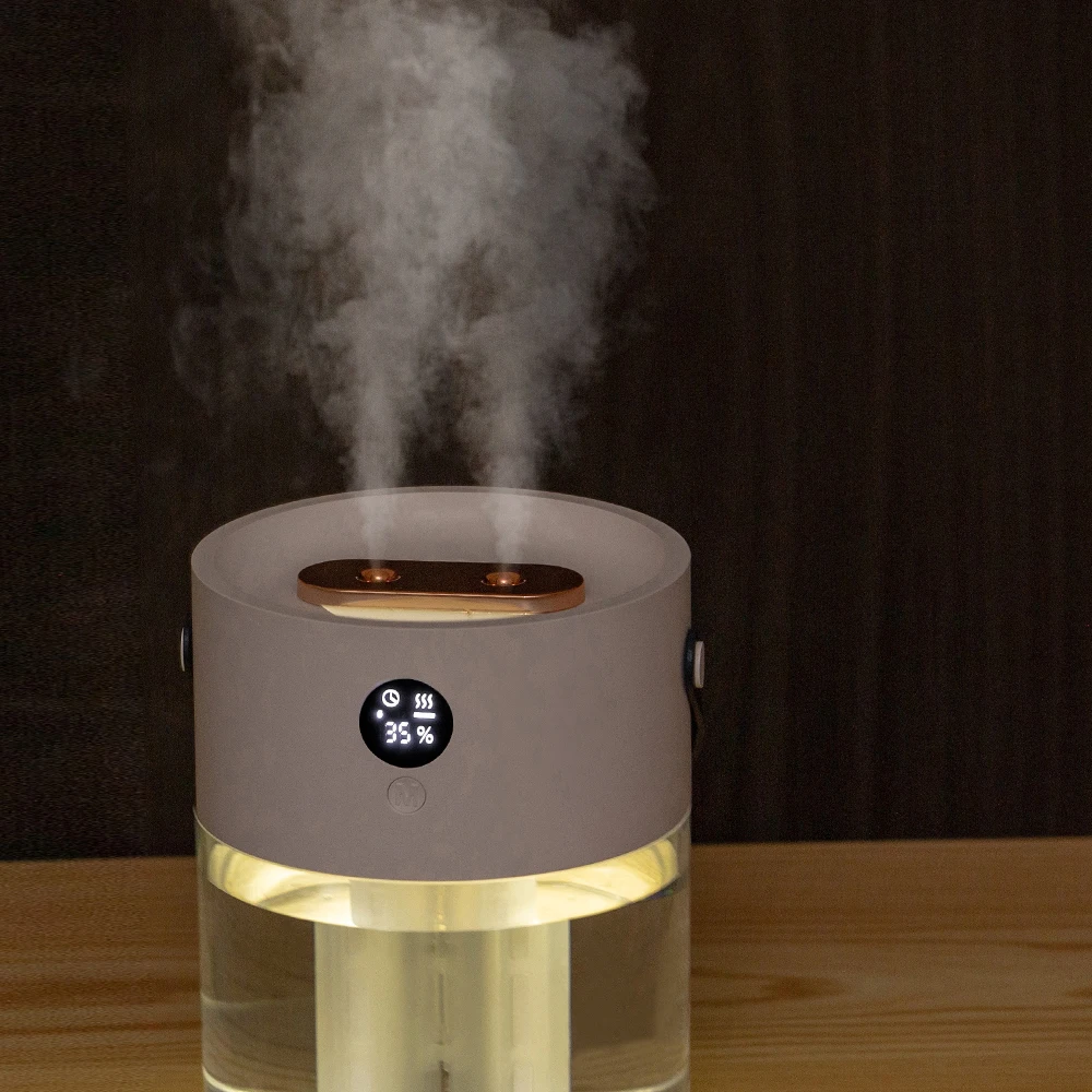 2020 newest product 2.0L capacity colorful LED lights double nozzle ultrasonic air humidifier for plants