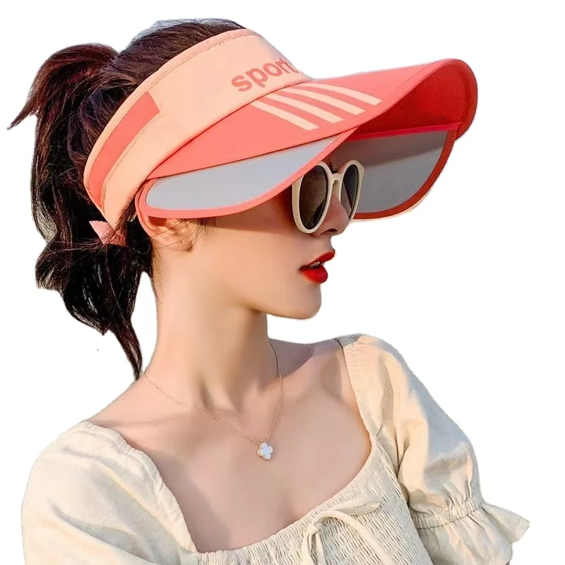Stretchable panel Women Men Sun Protection Cap For Golf Tennis Beach Running Hiking Fishing Gardening Wide Brim Sun Visor Hat