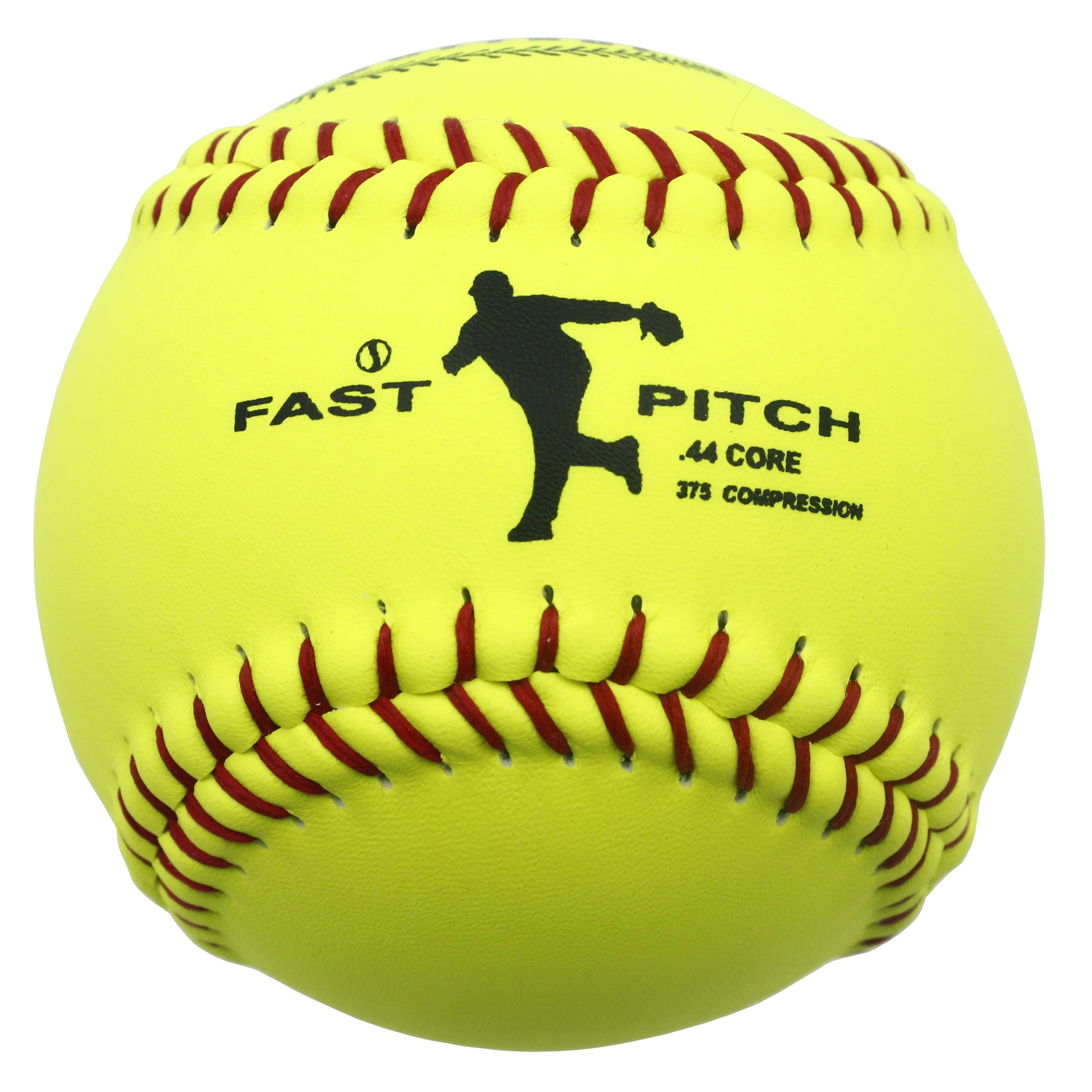 Factory Price 12 Inch Official Fastpitch Softballs Yellow Cow Leather PU Center .47 Cor .44 Cor 375 LBS Compression