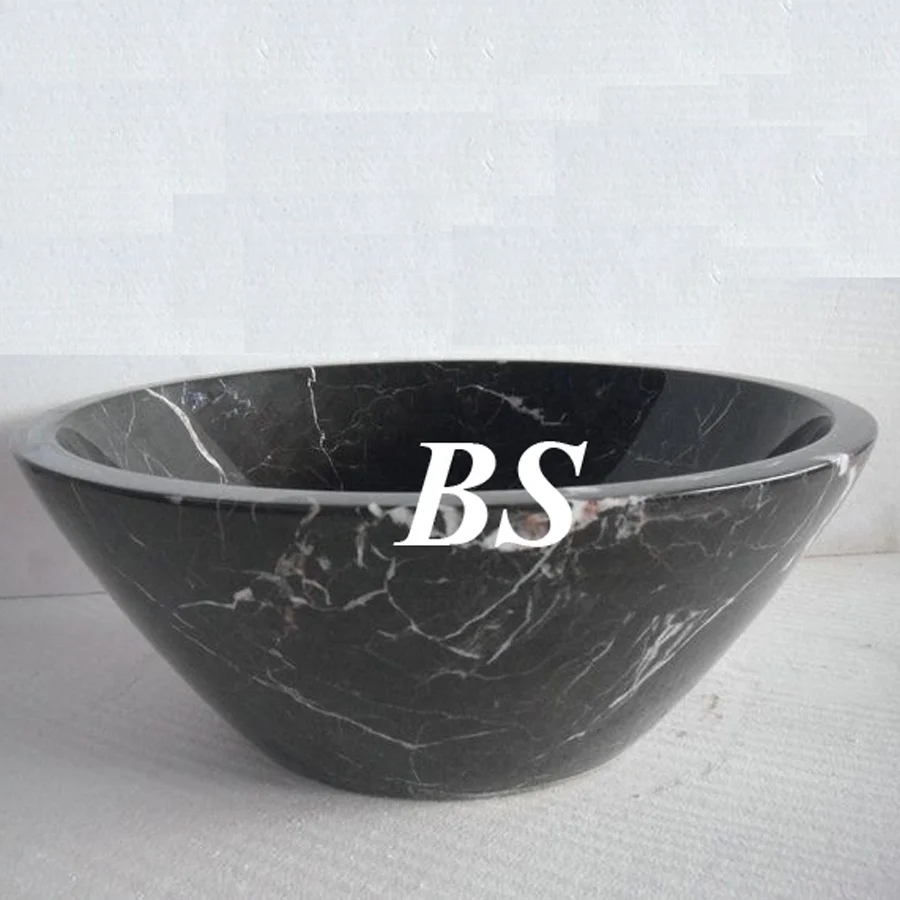 Bathroom Sinks Black Marquina Marble Wash Basin Marble Bathroom Stone Sink Kitchen Stone Basin/Sink