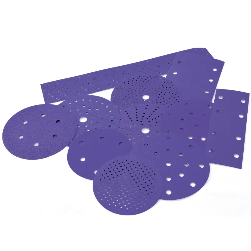 ZY abrasive 5 inch 150mm Customized Purple Clean Mesh Sanding Paper Disc for Polishing Car Accessories Factory Supply